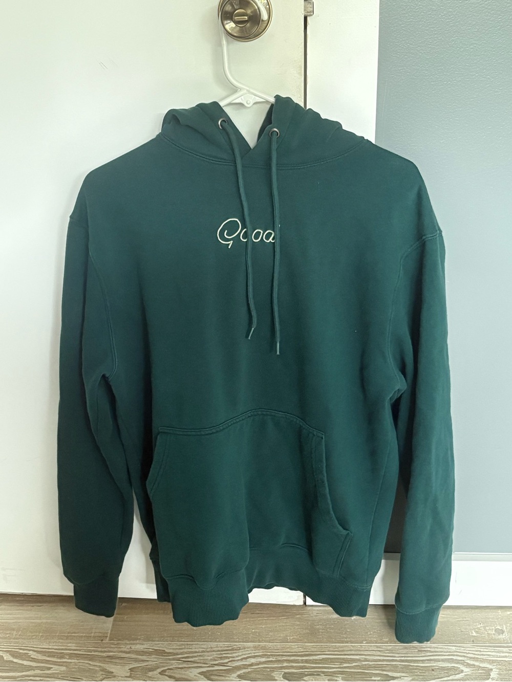 Dark Green Script Logo Pullover Hoodie